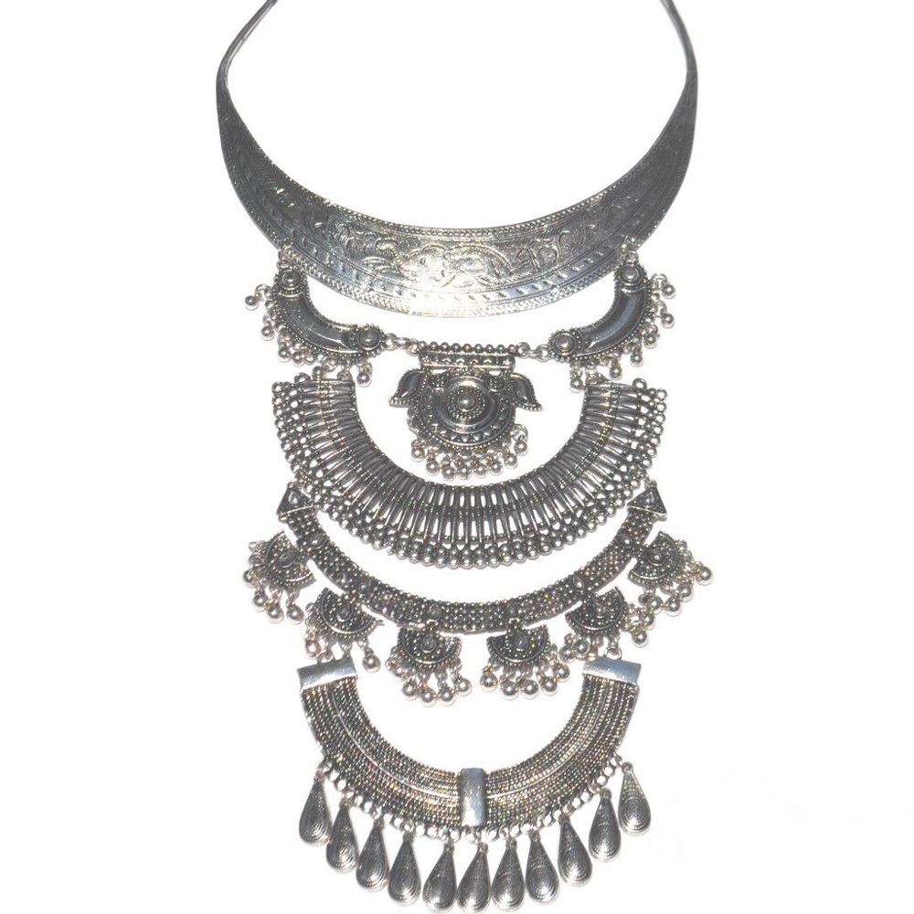 Bohemian oversized statement necklace